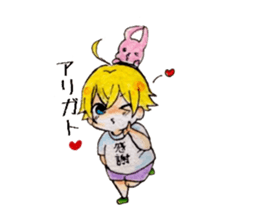 rabbit&boy sticker #5324214