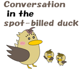 Conversation in spot-billed duck sticker #5324332