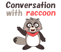 Conversation with raccoon English sticker #5324492