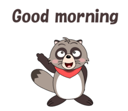 Conversation with raccoon English sticker #5324493