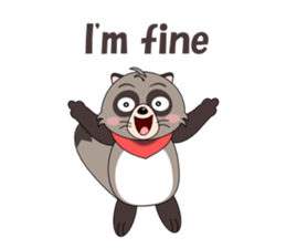 Conversation with raccoon English sticker #5324494