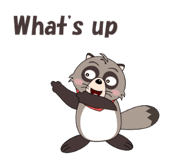 Conversation with raccoon English sticker #5324495