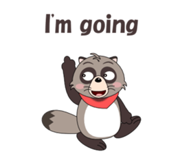 Conversation with raccoon English sticker #5324496