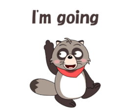 Conversation with raccoon English sticker #5324496