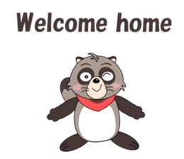 Conversation with raccoon English sticker #5324497