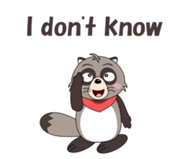 Conversation with raccoon English sticker #5324500