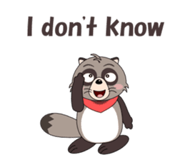 Conversation with raccoon English sticker #5324500