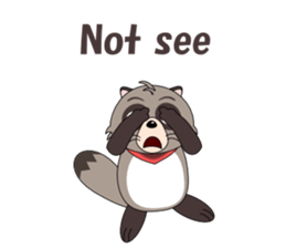 Conversation with raccoon English sticker #5324502