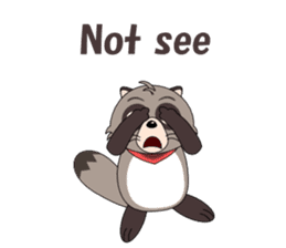 Conversation with raccoon English sticker #5324502