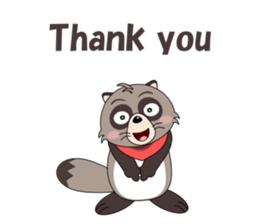 Conversation with raccoon English sticker #5324504