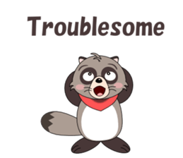 Conversation with raccoon English sticker #5324505