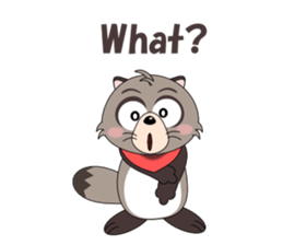 Conversation with raccoon English sticker #5324506
