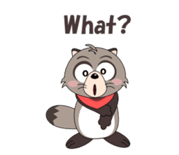 Conversation with raccoon English sticker #5324506