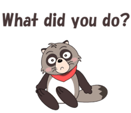 Conversation with raccoon English sticker #5324509