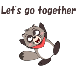 Conversation with raccoon English sticker #5324511