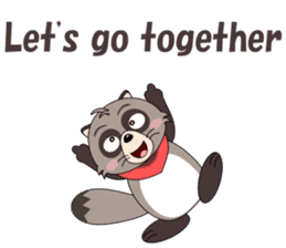 Conversation with raccoon English sticker #5324511