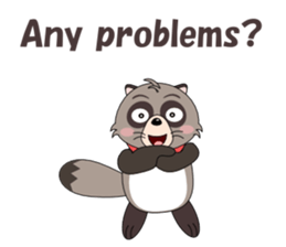 Conversation with raccoon English sticker #5324512