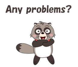 Conversation with raccoon English sticker #5324512