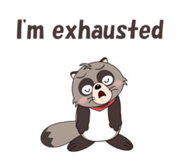 Conversation with raccoon English sticker #5324513