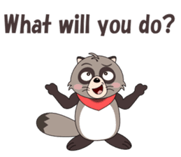 Conversation with raccoon English sticker #5324514