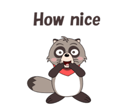 Conversation with raccoon English sticker #5324515
