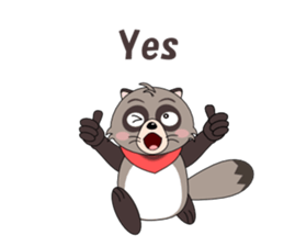 Conversation with raccoon English sticker #5324518