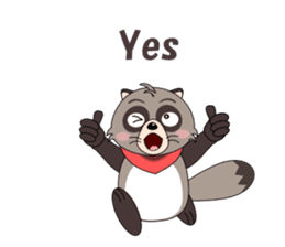 Conversation with raccoon English sticker #5324518