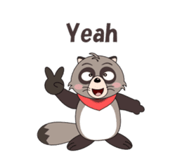 Conversation with raccoon English sticker #5324519