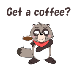 Conversation with raccoon English sticker #5324522