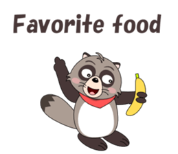 Conversation with raccoon English sticker #5324523