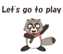 Conversation with raccoon English sticker #5324526