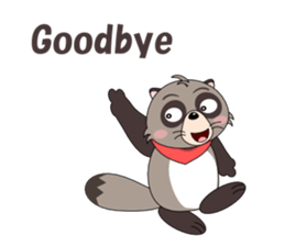 Conversation with raccoon English sticker #5324531