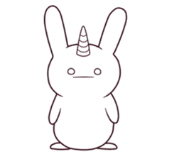 Little unicorn bunny sticker #5325174