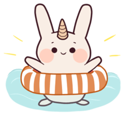 Little unicorn bunny sticker #5325182