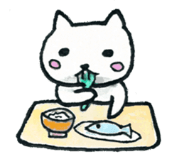 An easygoing cat Shiro sticker #5326662