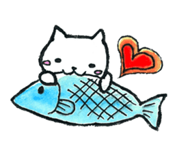 An easygoing cat Shiro sticker #5326663