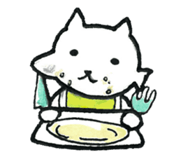 An easygoing cat Shiro sticker #5326664
