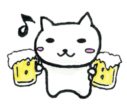 An easygoing cat Shiro sticker #5326665
