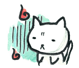An easygoing cat Shiro sticker #5326672