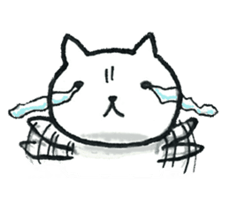 An easygoing cat Shiro sticker #5326681