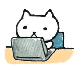 An easygoing cat Shiro sticker #5326687