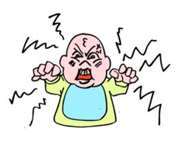 Even baby is annoyed by something. sticker #5327367