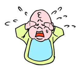 Even baby is annoyed by something. sticker #5327368