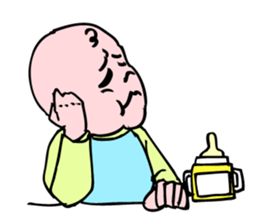 Even baby is annoyed by something. sticker #5327369