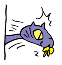 Cat behind the wall. sticker #5331855