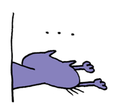 Cat behind the wall. sticker #5331867