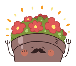 Flowerpot gentleman sticker #5336084