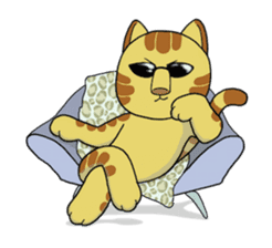 Cute cat by Torataro sticker #5336443