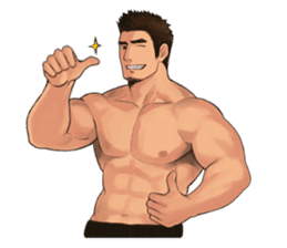 Muscular guy sticker #5336994