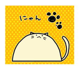 Kawaii Chubby Cat with polka dot sticker #5337140
